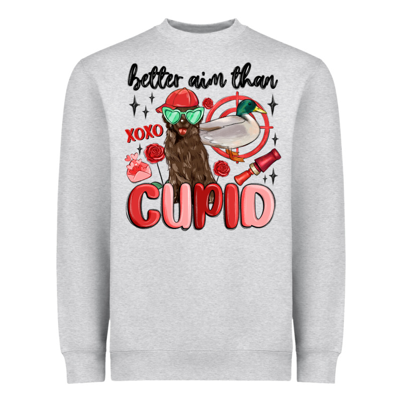 Better Aim Than Cupid With Dog And Duck Heavyweight Sweatshirt by MaliasSmallBusiness | Teevron