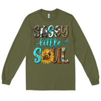 Army Green sassy little soul Long Sleeve Tee - NancyCooperArtShop
