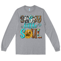Heather Grey sassy little soul Long Sleeve Tee - NancyCooperArtShop
