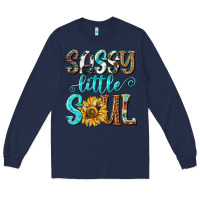 Navy sassy little soul Long Sleeve Tee - NancyCooperArtShop