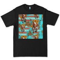 Black longhorn bull seamless pattern Premium Tee - HRA Design Shop
