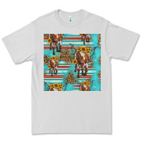 Dove Grey longhorn bull seamless pattern Premium Tee - HRA Design Shop