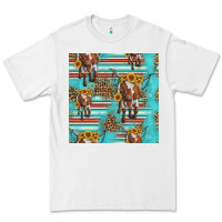 White longhorn bull seamless pattern Premium Tee - HRA Design Shop