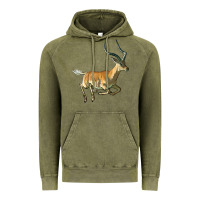 Vintage Olive Impala Antelope Illustrations Vintage Hoodie - LillyAllenDesigns