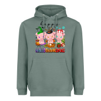 Sage happy hallothanksmas pigs Heavyweight Hoodie - texasbilliewilder
