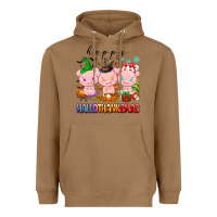 Toasted Coconut happy hallothanksmas pigs Heavyweight Hoodie - texasbilliewilder