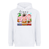 White happy hallothanksmas pigs Heavyweight Hoodie - texasbilliewilder