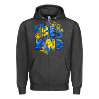 Charcoal Heather down syndrome be kind Zipper Hoodie - Artiststas