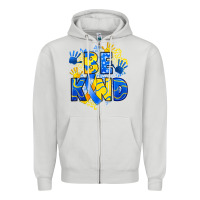 Dove Grey down syndrome be kind Zipper Hoodie - Artiststas