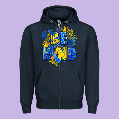 Down Syndrome Be Kind Zipper Hoodie Designed By Artiststas