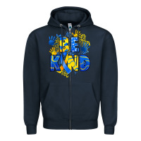 Navy down syndrome be kind Zipper Hoodie - Artiststas