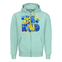 Seafoam down syndrome be kind Zipper Hoodie - Artiststas