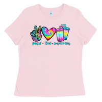 Bubblegum Pink peace love loaded tea Ladies Tee - JahusDesignShop