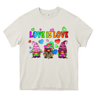 Cream lgbtq love is love gnomes Heavy Core Tee - HRA Design Shop