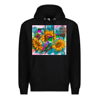 Black hummingbirds sunflower Premium Hoodie - TumblerDesignByShophia