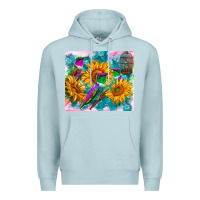 Blue Mist hummingbirds sunflower Premium Hoodie - TumblerDesignByShophia