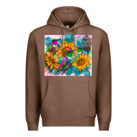 Chestnut hummingbirds sunflower Premium Hoodie - TumblerDesignByShophia