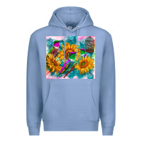 Colony Blue hummingbirds sunflower Premium Hoodie - TumblerDesignByShophia