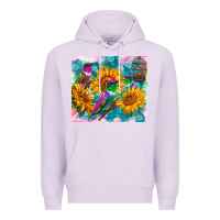 Lilac hummingbirds sunflower Premium Hoodie - TumblerDesignByShophia