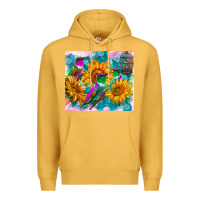 Mustard hummingbirds sunflower Premium Hoodie - TumblerDesignByShophia