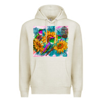 Oatmeal Heather hummingbirds sunflower Premium Hoodie - TumblerDesignByShophia