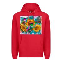 Red hummingbirds sunflower Premium Hoodie - TumblerDesignByShophia