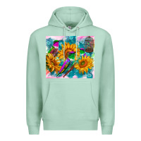 Seafoam hummingbirds sunflower Premium Hoodie - TumblerDesignByShophia