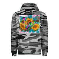 Slate Camo hummingbirds sunflower Premium Hoodie - TumblerDesignByShophia