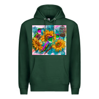 Sports Green hummingbirds sunflower Premium Hoodie - TumblerDesignByShophia