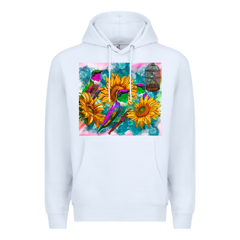 Hummingbirds Sunflower Premium Hoodie by TumblerDesignByShophia | Teevron