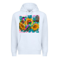 White hummingbirds sunflower Premium Hoodie - TumblerDesignByShophia