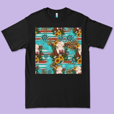 Charolais Cow Seamless Pattern Premium Tee Designed By Hra Design Shop