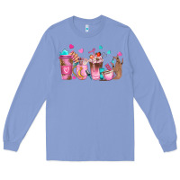 Colony Blue nail tech coffee cups Long Sleeve Tee - NancyCooperArtShop