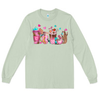 Matcha nail tech coffee cups Long Sleeve Tee - NancyCooperArtShop