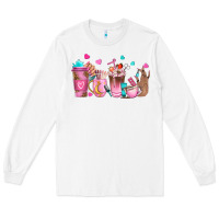 White nail tech coffee cups Long Sleeve Tee - NancyCooperArtShop