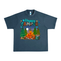 Midnight Navy happy camper Urban Heavy Tee - MaliasSmallBusiness
