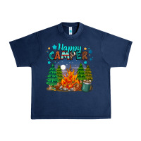 Navy happy camper Urban Heavy Tee - MaliasSmallBusiness