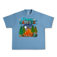 Pebble Blue happy camper Urban Heavy Tee - MaliasSmallBusiness