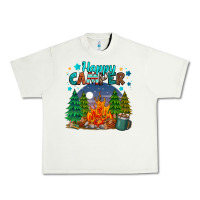 Pistachio happy camper Urban Heavy Tee - MaliasSmallBusiness