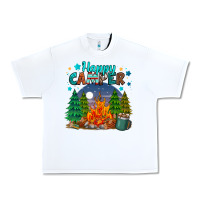White happy camper Urban Heavy Tee - MaliasSmallBusiness