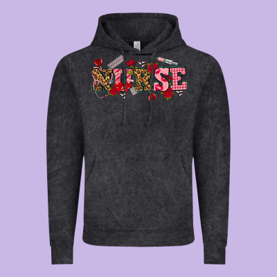 Valentines Day Nurse Vintage Hoodie Designed By Nancycooperartshop