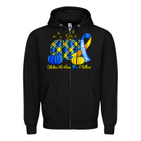 Black october we wear blue and yellow with pumpkins Zipper Hoodie - Artiststas