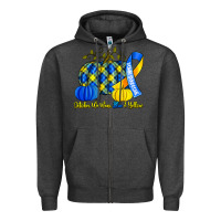 Charcoal Heather october we wear blue and yellow with pumpkins Zipper Hoodie - Artiststas