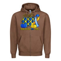 Chestnut october we wear blue and yellow with pumpkins Zipper Hoodie - Artiststas
