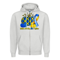 Dove Grey october we wear blue and yellow with pumpkins Zipper Hoodie - Artiststas
