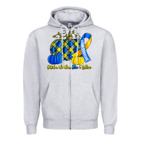Heather Grey october we wear blue and yellow with pumpkins Zipper Hoodie - Artiststas