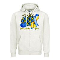 Oatmeal Heather october we wear blue and yellow with pumpkins Zipper Hoodie - Artiststas