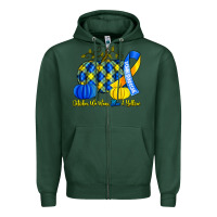 Sports Green october we wear blue and yellow with pumpkins Zipper Hoodie - Artiststas