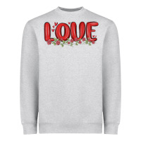 Heather Grey love valentine s day Heavyweight Sweatshirt - MaliasSmallBusiness