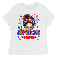 White All American mama Ladies Tee - Neo Western